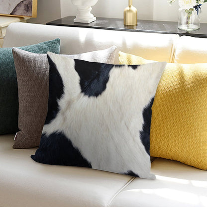 Faux Cowhide Black And White Soft High-Density Material Throw Pillow