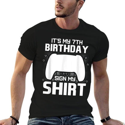 It's My 7th Birthday Sign My 7 Years Old Boy Gamer  Classic T-Shirt
