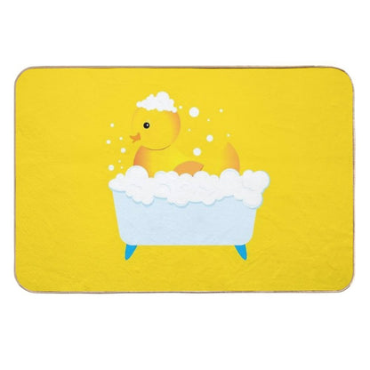 Yellow Duck Take A Bath  Repositionable Bath Mat
