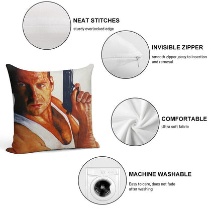 Die Hard Soft Hidden Zipper Throw Pillow