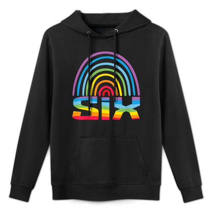 Kids 6th Birthday Gift Rainbow Fan 6 Years Old Girls 6 Bday Shrink-Resistant Hoodie