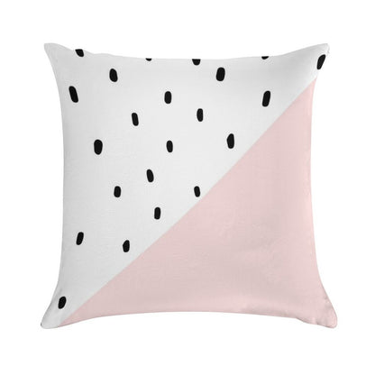 Pink And White Dalmatian Print Soft Ultra-Soft Texture Throw Pillow