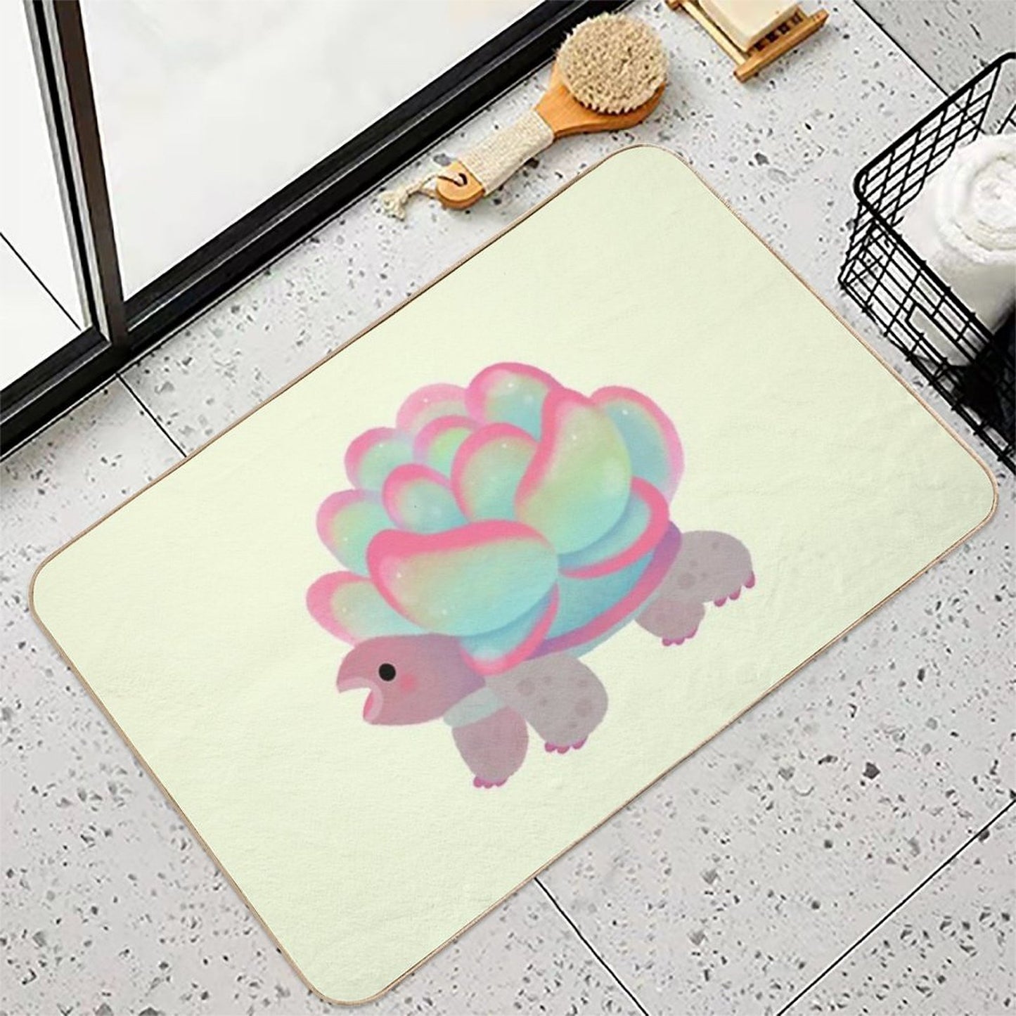 Cactus Tortoise  Anti-Trip Bath Mat