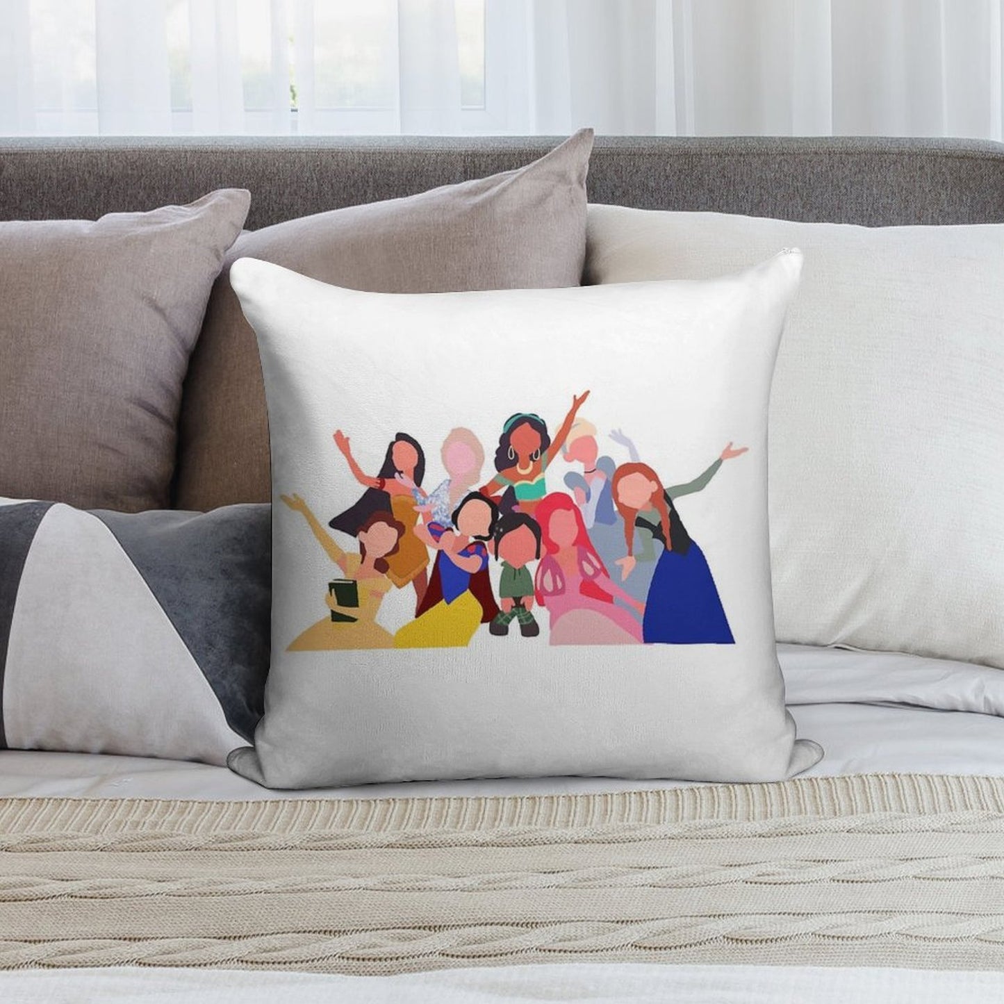 Princesses Soft High-Density Material Throw Pillow