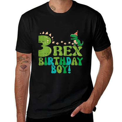 Kids 3 Rex Birthday Boy Dino 3rd Year Old Bday Party Boys Kids  Odor-resistant T-Shirt