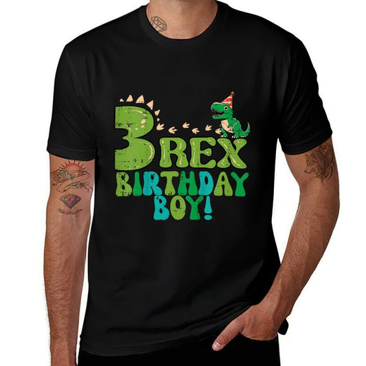 Kids 3 Rex Birthday Boy Dino 3rd Year Old Bday Party Boys Kids  Odor-resistant T-Shirt