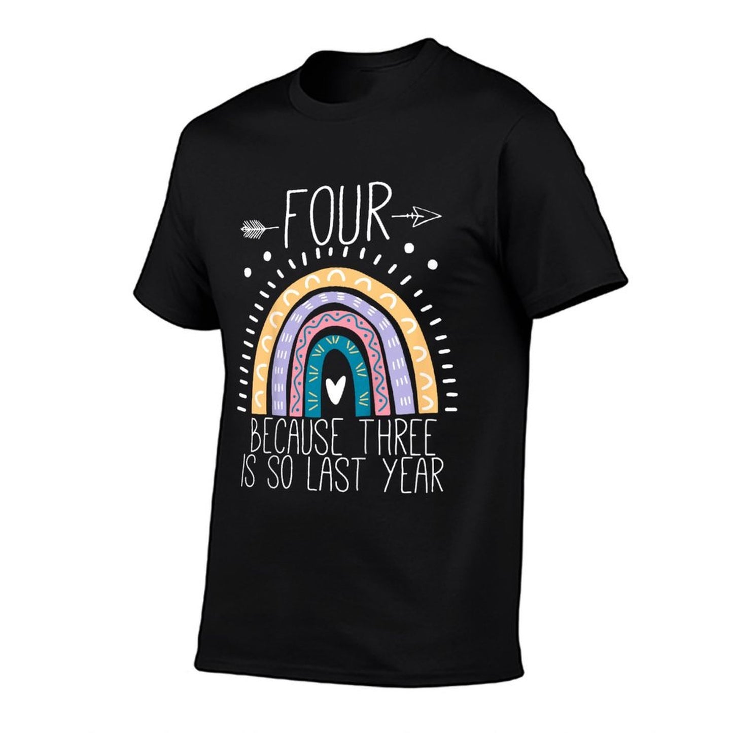 Kids Four Because Three Is So Last Year 4 Birthday Gifts Rainbow  Lightweight T-Shirt