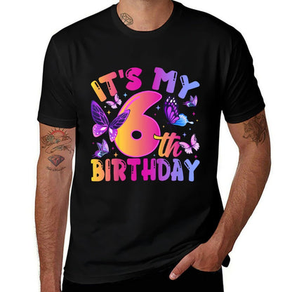 Kids 6th Birthday Girl Six Year Old Butterfly Birthday  Classic T-Shirt