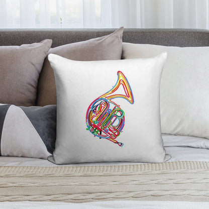 French Horn Soft Skin-Friendly Throw Pillow
