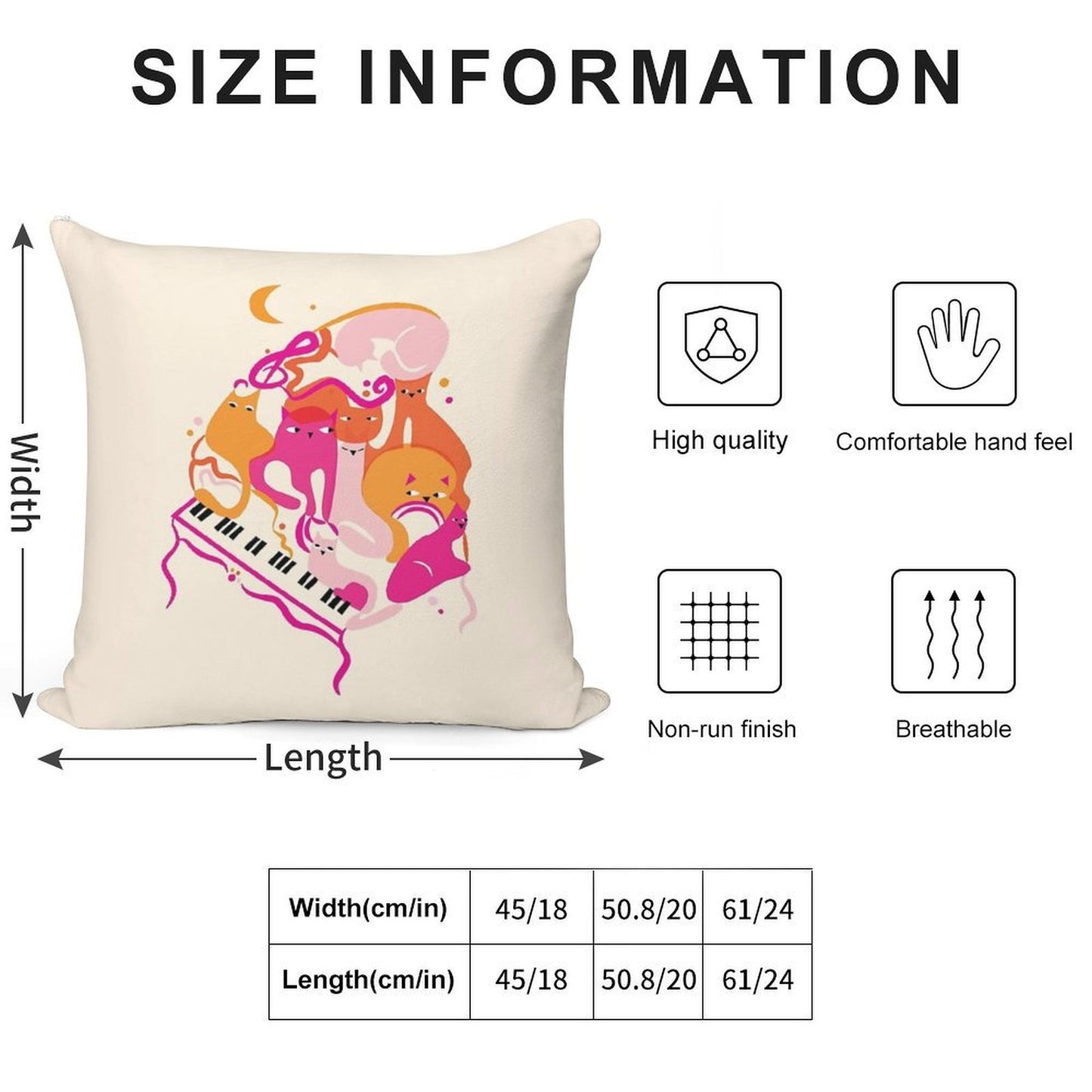 Jazz Cats Soft Anti-Pilling Throw Pillow