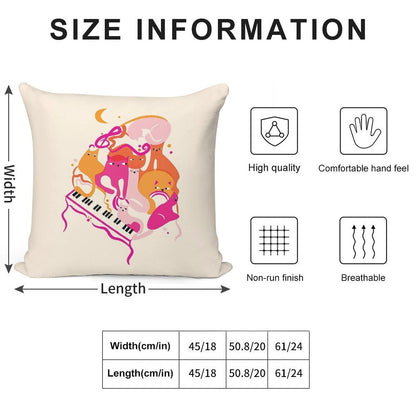 Jazz Cats Soft Anti-Pilling Throw Pillow