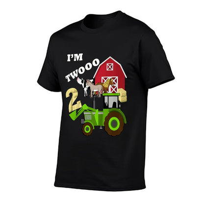 Cute & Sassy Custom Gifts Birthday 2 Im Twooo Tractor Farm Theme Gift  High-quality Stitching T-Shirt