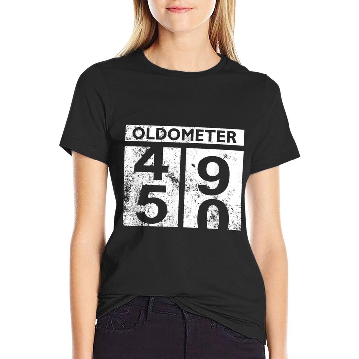 Oldometer 49-50 for 50th Birthday  Heathered Texture T-Shirt