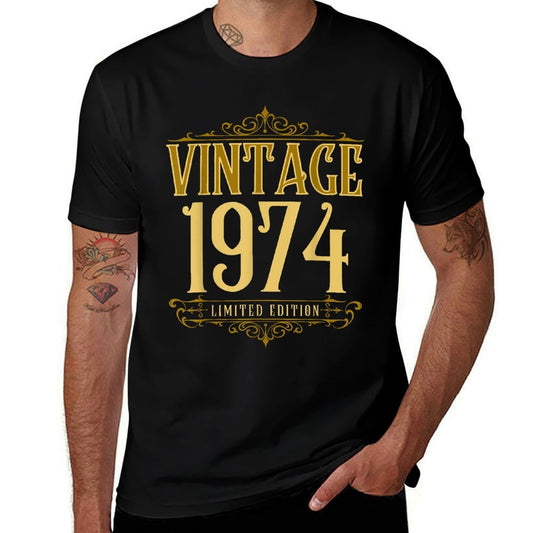Vintage 1974 - 50th Birthday Idea  Fade-proof Color T-Shirt