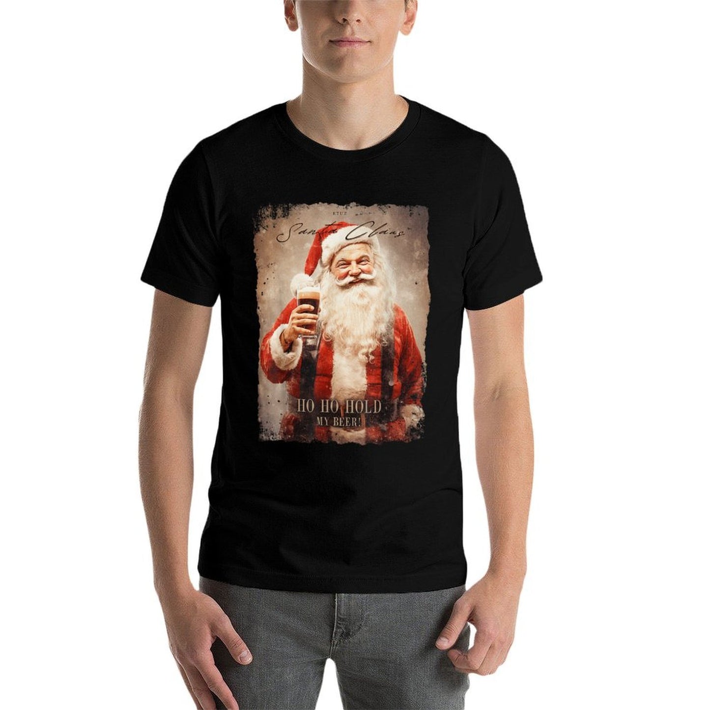 Winter Xmas Snowman Reindeer Merry Christmas Santa Claus  Lightweight T-Shirt