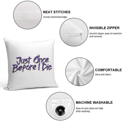Minnesota Vikings Fans - Just Once Before I Die Soft Easy Maintenance Throw Pillow