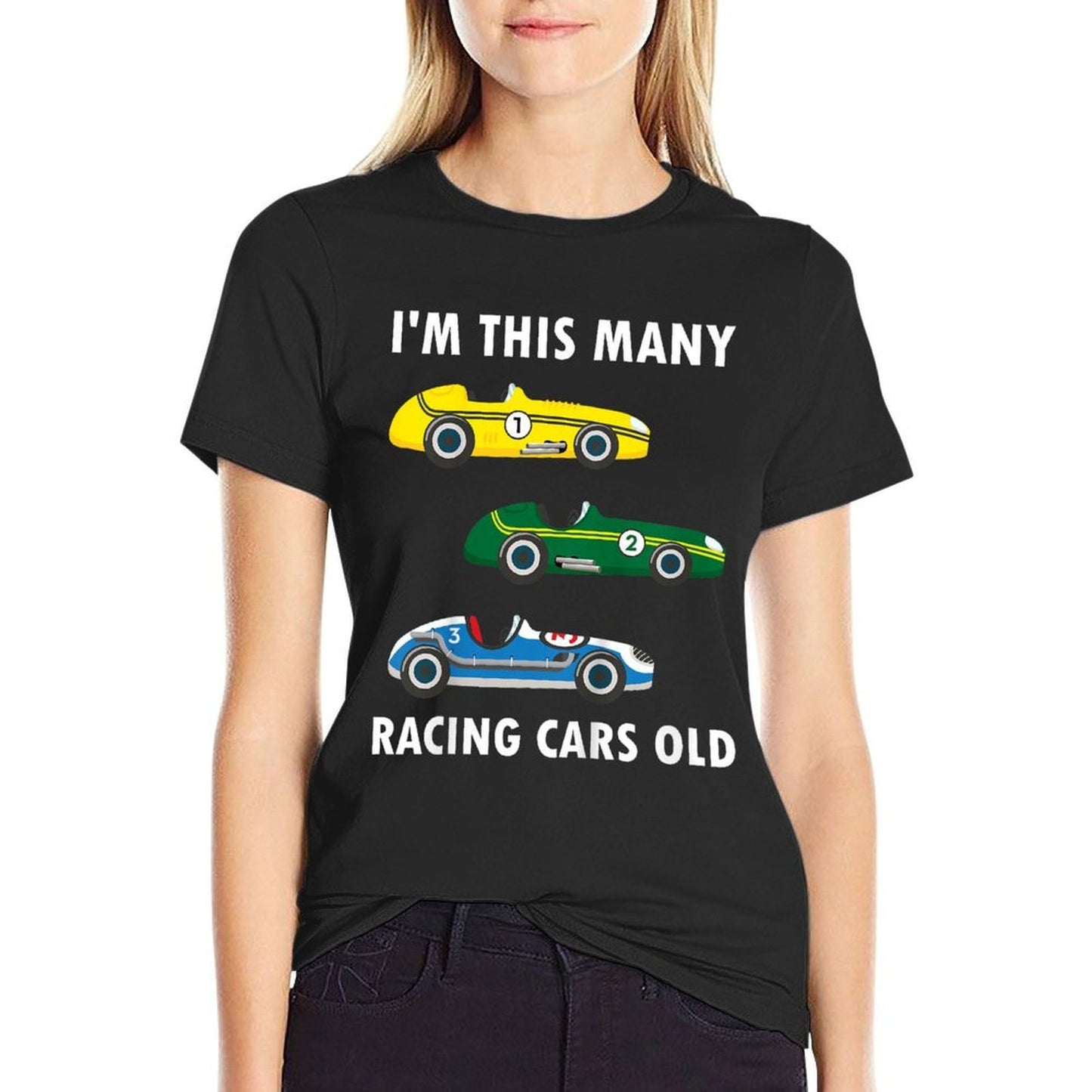 Kids 3 Years Old Boy Race Cars Old 3rd Birthday Kids  Trendy Pattern T-Shirt