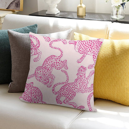 Preppy Pink Cheetah Pattern Soft Warmth Comfort Throw Pillow