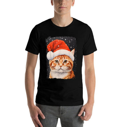 Pop Art Orange Ginger Cat Christmas  Odor-resistant T-Shirt