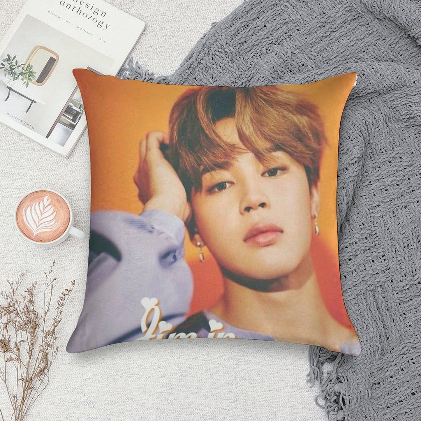 Jimin Soft Shrink-Resistant Throw Pillow