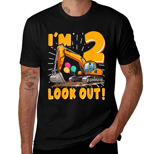 Two 2nd Birthday Boy Excavator Construction 2 Years Old  Soft T-Shirt