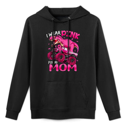 I Wear Pink For My Mom Breast Cancer Awareness Dinosaur Kids Customizable Surface Hoodie