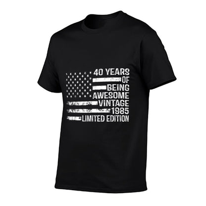40 Years Old Birthday Vintage American 40th Birthday  Easy-care T-Shirt