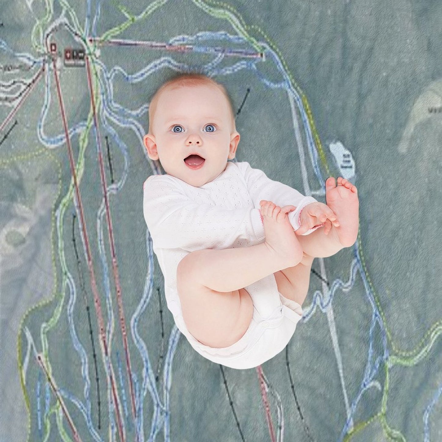 Gore Mountain Resort Trail Map Wrinkle-free Throw Blanket