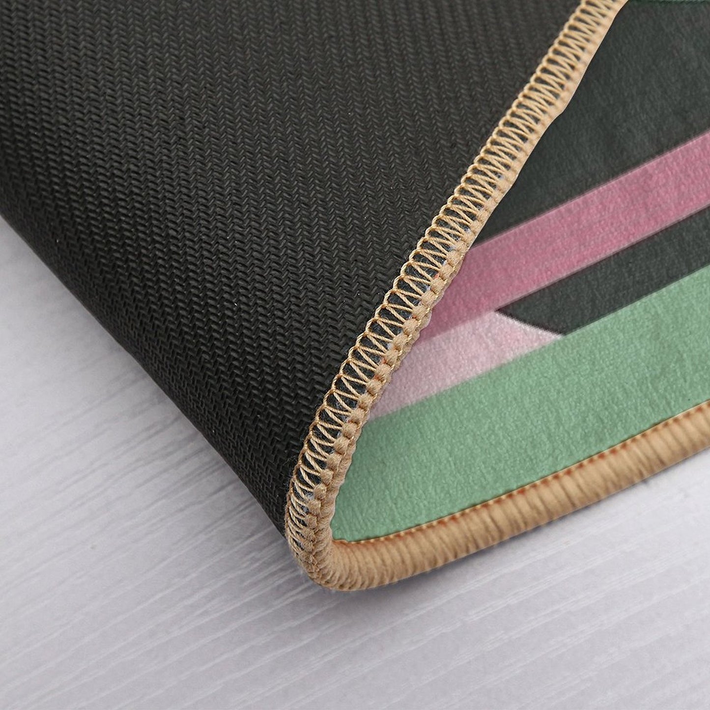 Art Deco Composition Pink And Green #2  Stain-Proof Bath Mat