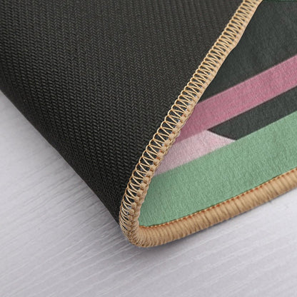 Art Deco Composition Pink And Green #2  Stain-Proof Bath Mat