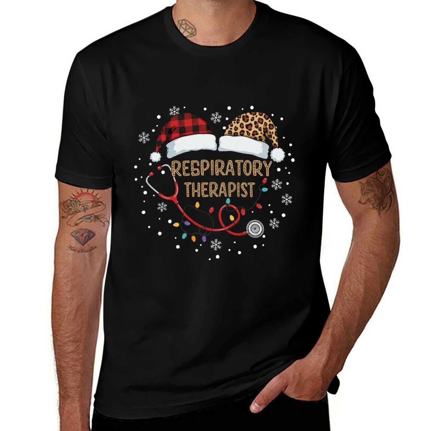 Christmas Respiratory Therapist Xmas RT Stethoscope Women  Moisture-wicking T-Shirt