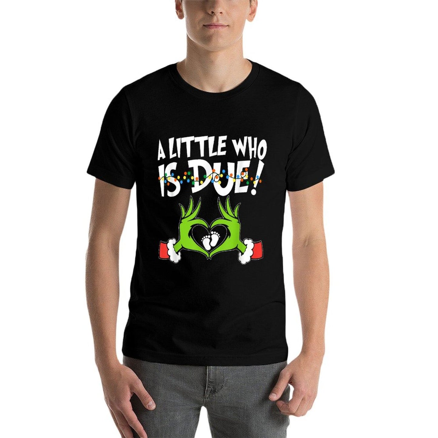 A Little Who Is Due Pregnancy Announcement Christmas  Trendy Pattern T-Shirt