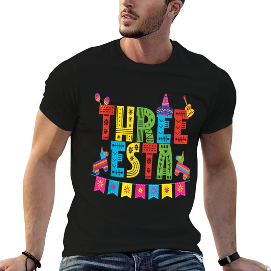 Mexican Theme 3rd Birthday 3 Year Old Kids Three Esta Bday  Slim-fit Cut T-Shirt