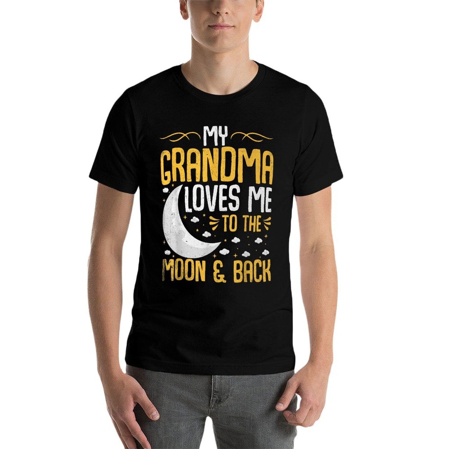 My Grandma Loves Me to The Moon & Back - Grandchild  Fade-proof Color T-Shirt