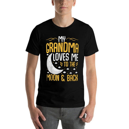 My Grandma Loves Me to The Moon & Back - Grandchild  Fade-proof Color T-Shirt