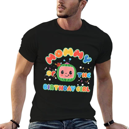 Daddy Mommy Of The Birthday Girl Melon Family Matching Funny  Polyester Blend T-Shirt