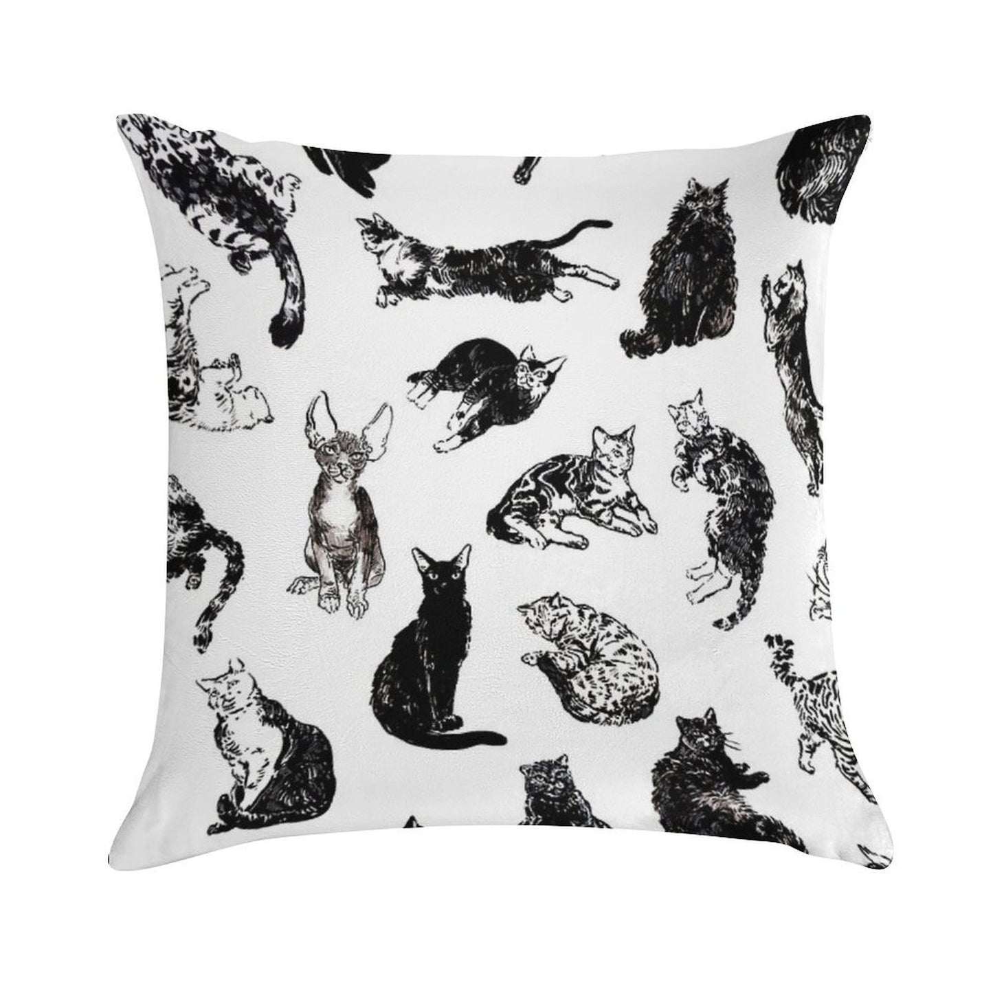 Kitty Kitty, Bang-bang! Soft Decorative Cover Throw Pillow