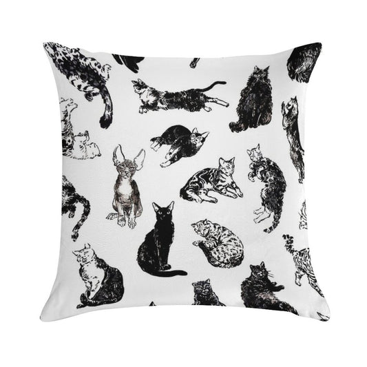 Kitty Kitty, Bang-bang! Soft Decorative Cover Throw Pillow