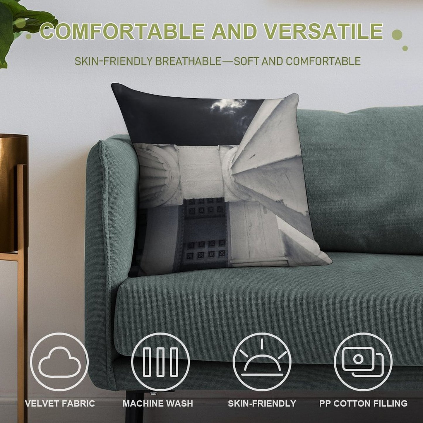 Feel The City II Soft Ultra-Soft Texture Throw Pillow