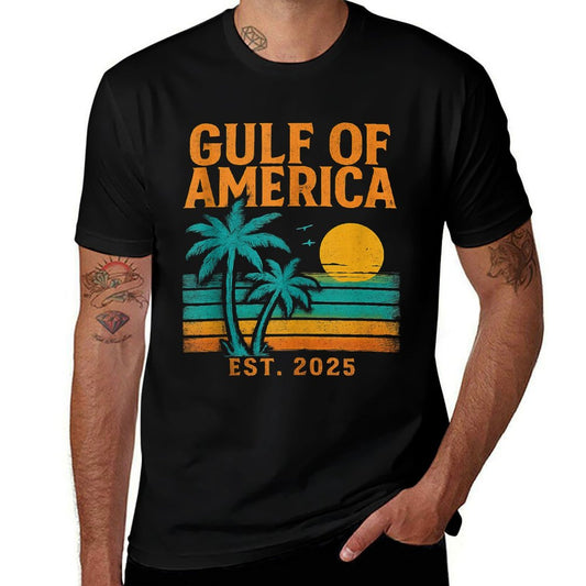 Vintage Gulf Of Us America Retro Sunset Gulf Of Us America Easy-care T-Shirt