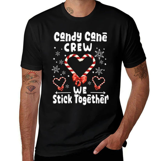 Christmas Candy Cane Crew Holiday Family Outfit  High-quality Stitching T-Shirt