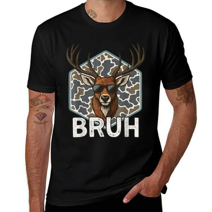 Bruh Deer Hunter Funny Deer Hunting Camo Menns Boys Kids  Eco-friendly Material T-Shirt