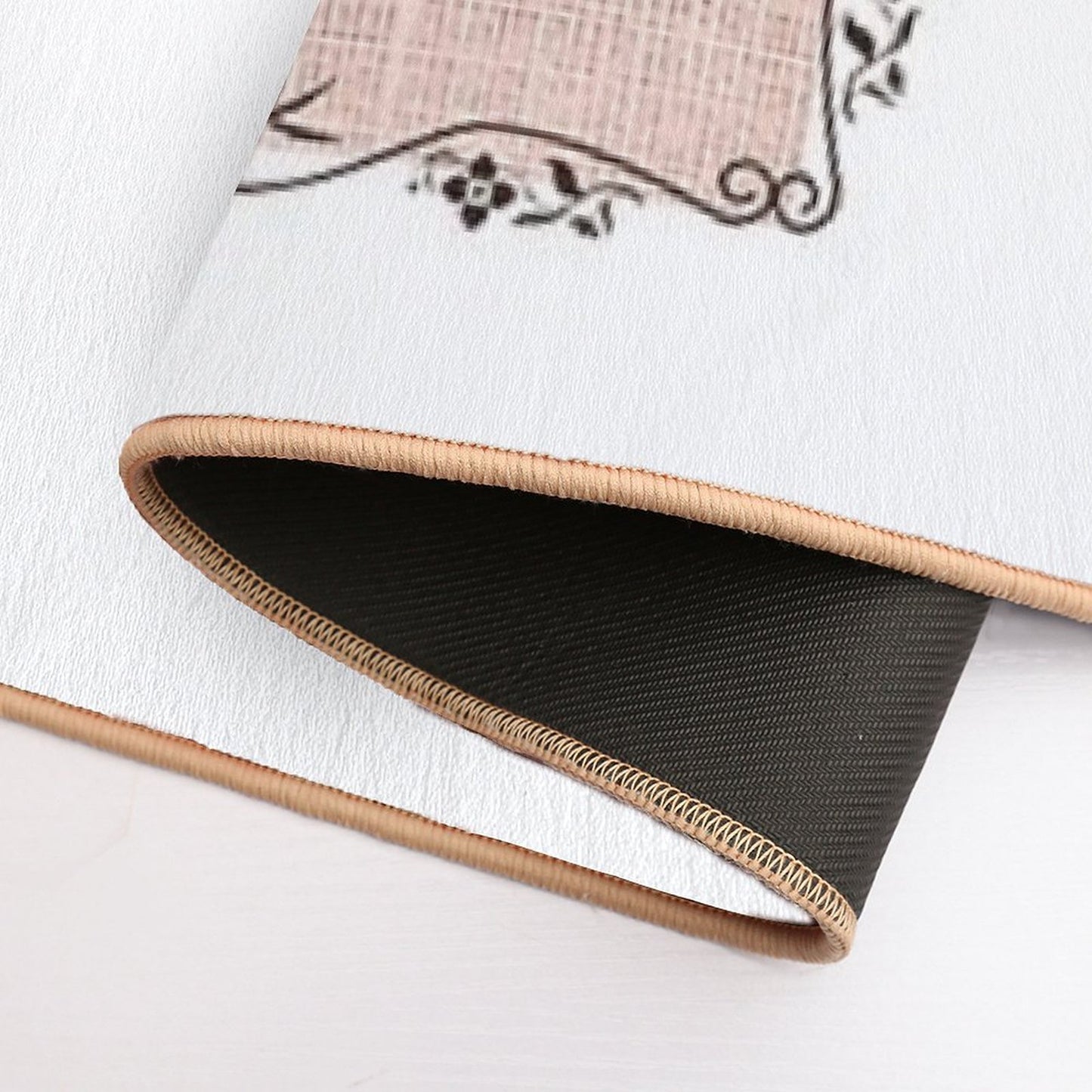 Natural Linen Art  Easy To Clean Bath Mat