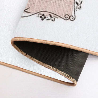 Natural Linen Art  Easy To Clean Bath Mat