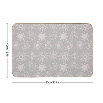 Magical Sun Bohemian Dreamy Aesthetic In Muted Colors Taupe  Long-Lasting Bath Mat