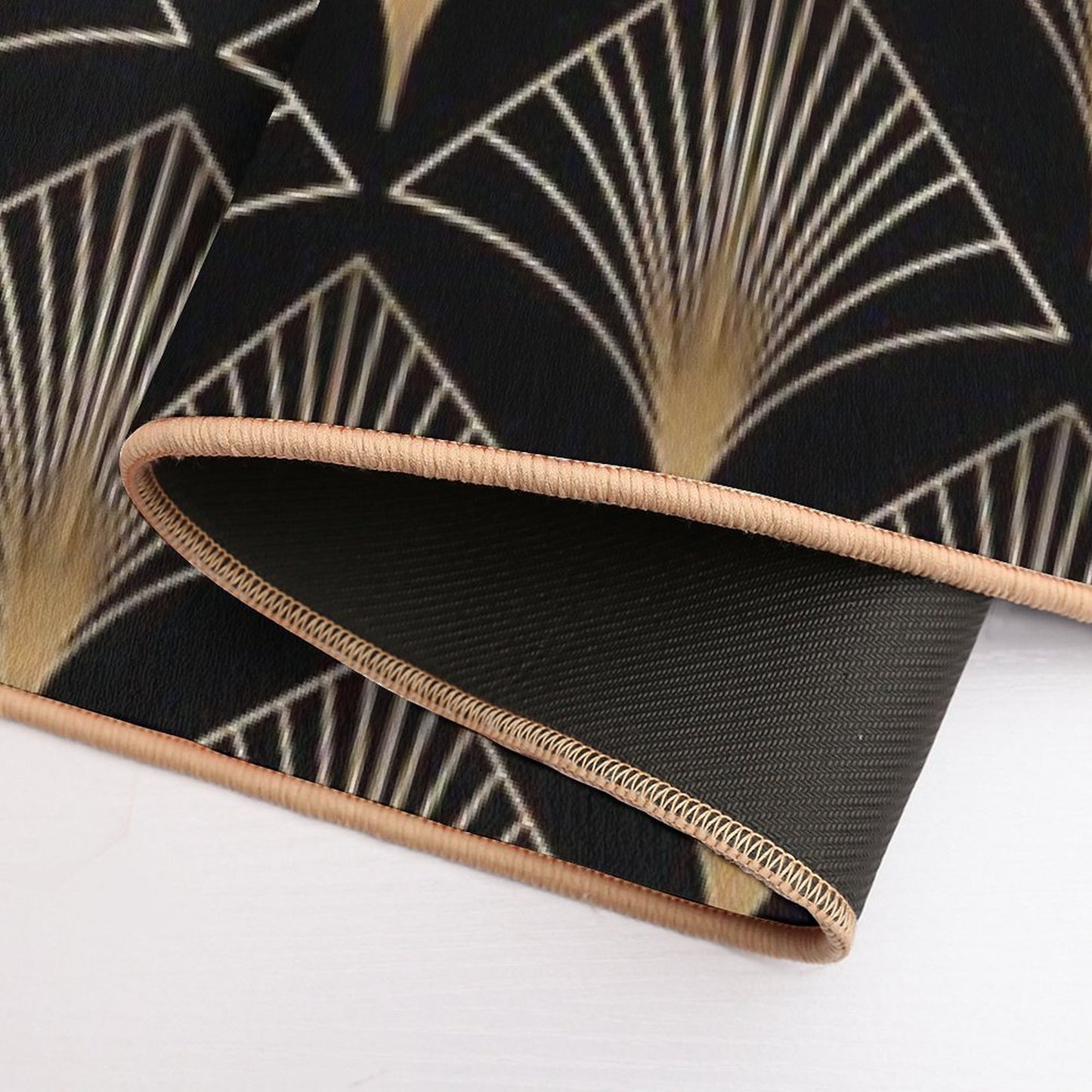 Art Deco Geometric Gold Black Pattern  Anti-Trip Bath Mat