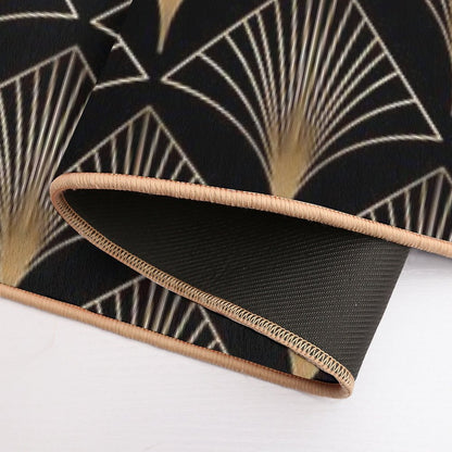 Art Deco Geometric Gold Black Pattern  Anti-Trip Bath Mat