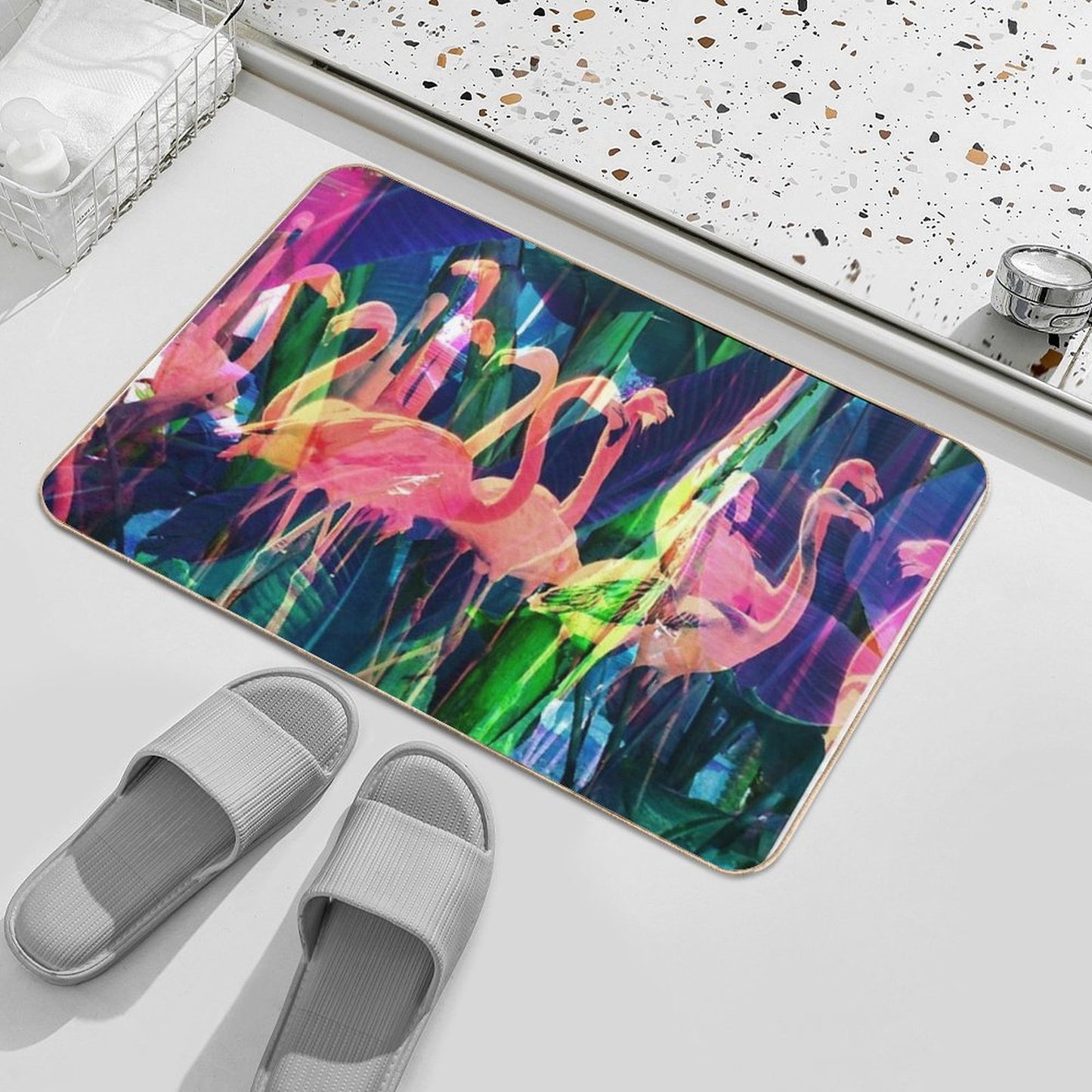 Flamingo Dance  Rapid-Drying Bath Mat