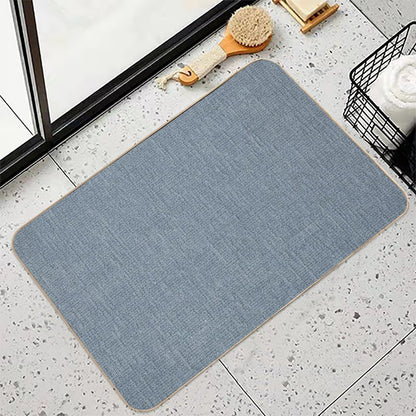 Blue with 3 White Horizontal Stripes  Dirt-Trapping Bath Mat