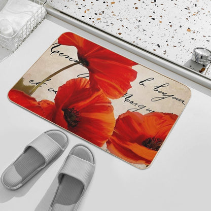 Coquelicots Rouge I  Repositionable Bath Mat